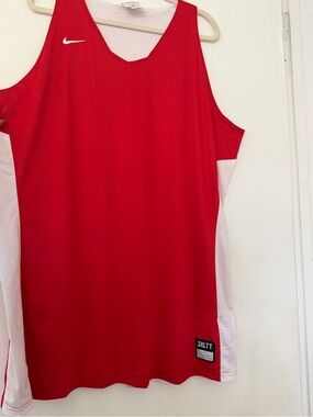 Nike Red and White Athletic Jersey Tank